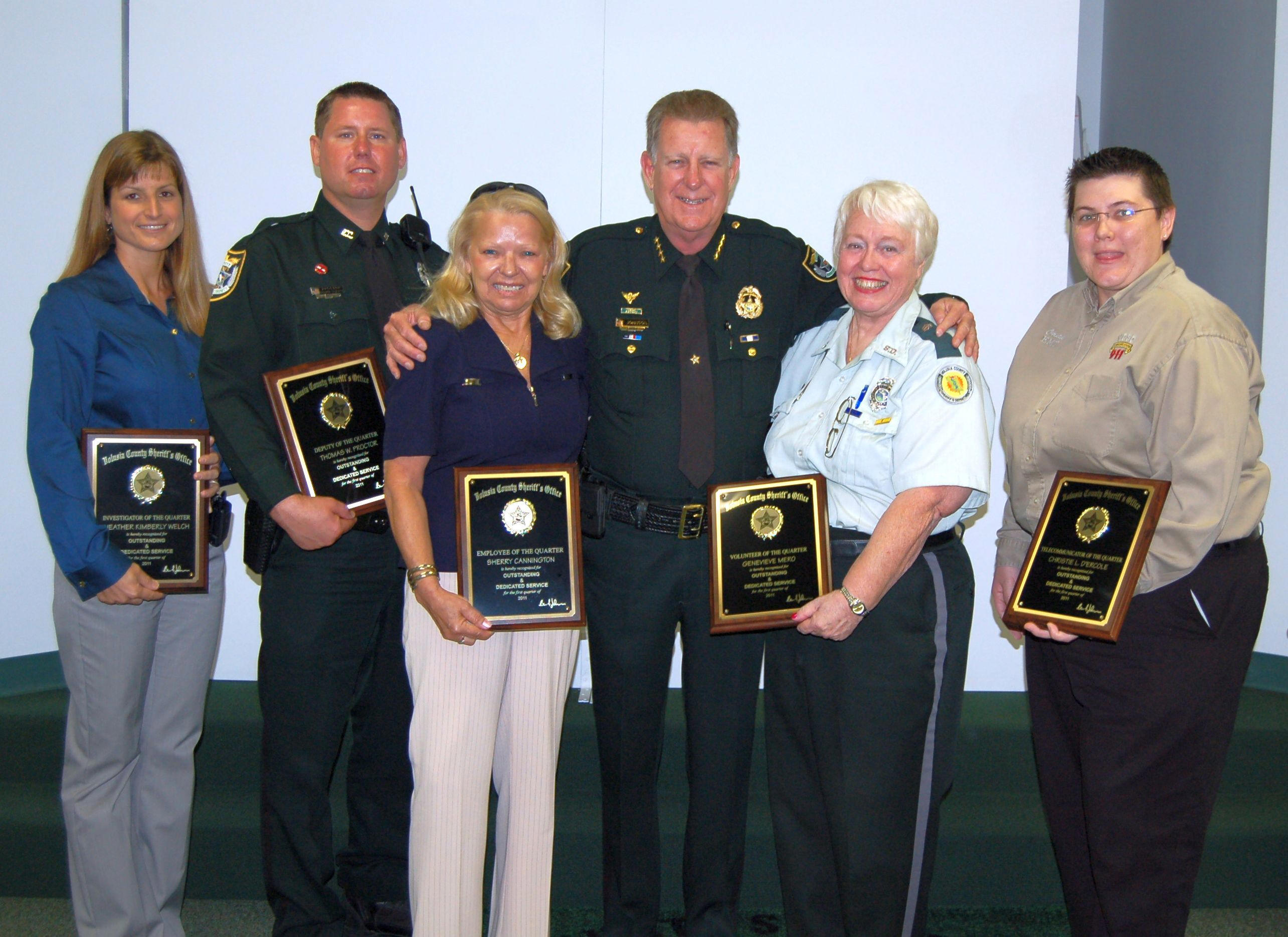 Sheriff's Office Employees Of The Quarter Honored Image